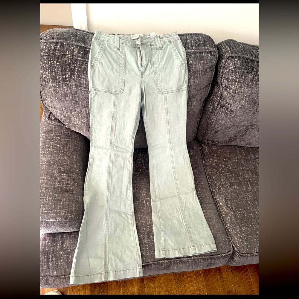 Bootcut flare fitted cargo jeans